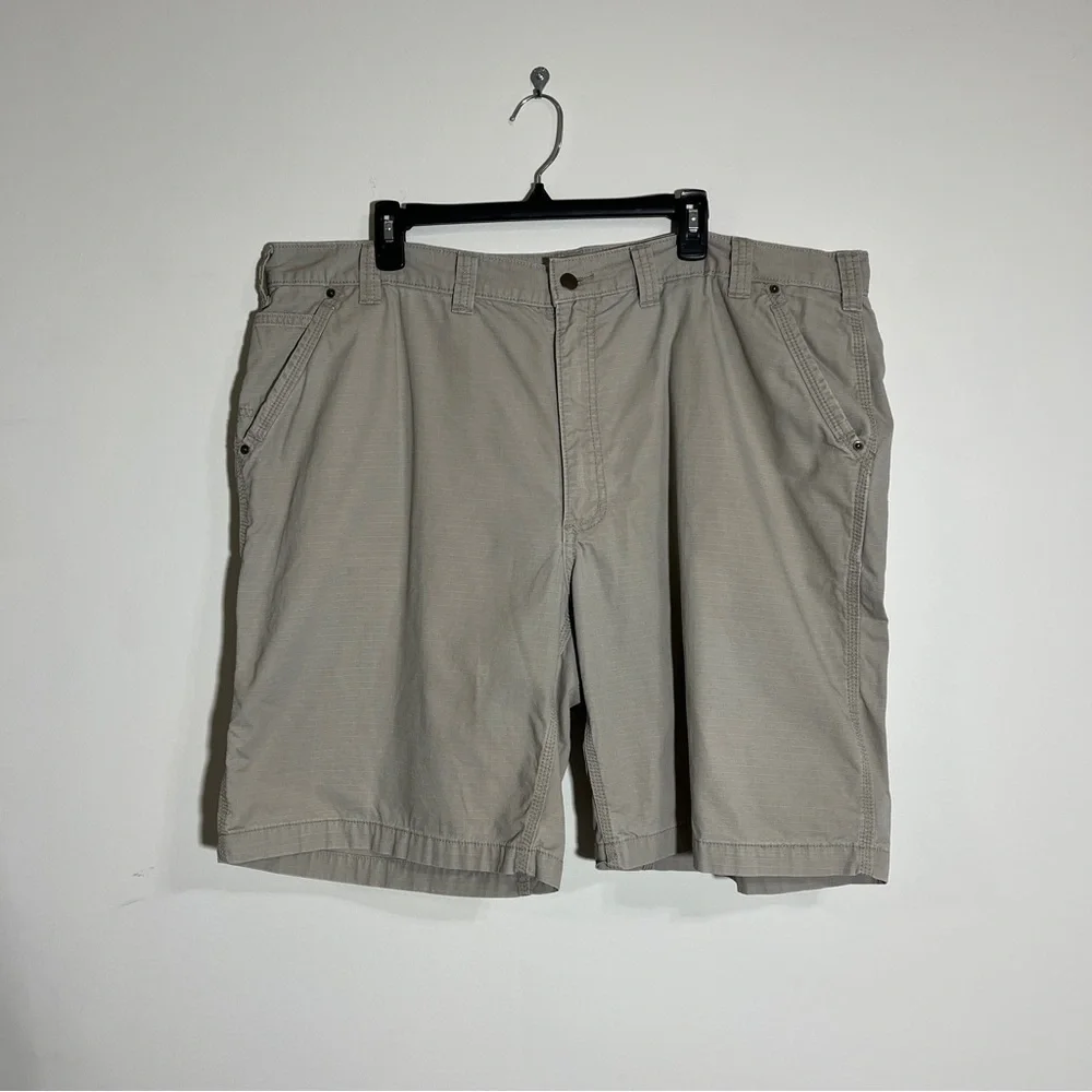 Carhartt Relaxed Fit Canvas Work Shorts Flat Front Khaki Size 44
